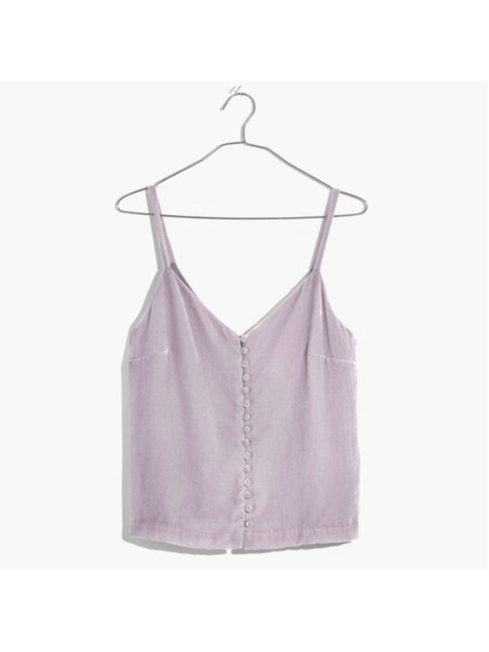 Madewell Velvet Button-Down Cami Thistle Lavender Women’s Size 6 - Picture 5 of 11